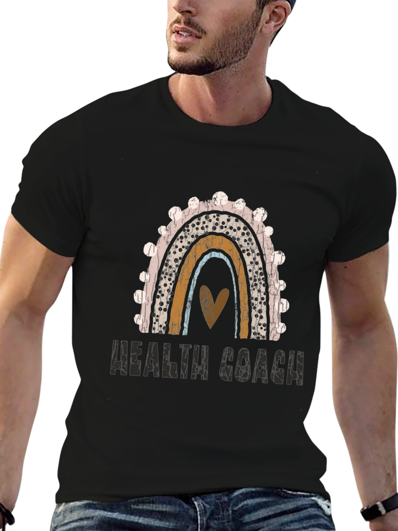 Health Coach Rainbow Graphic Tee