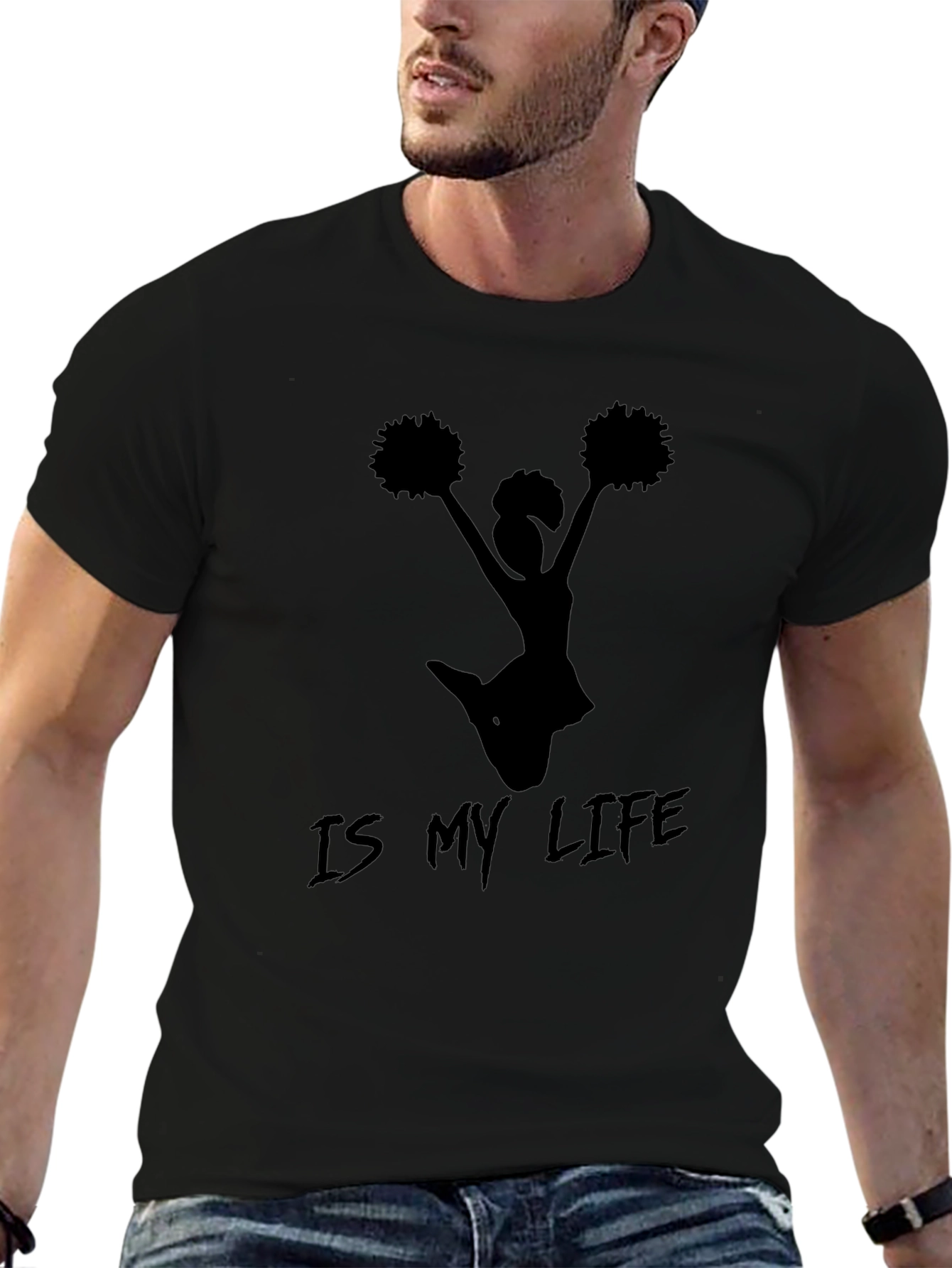 Cheerleading is My Life Black T-Shirt