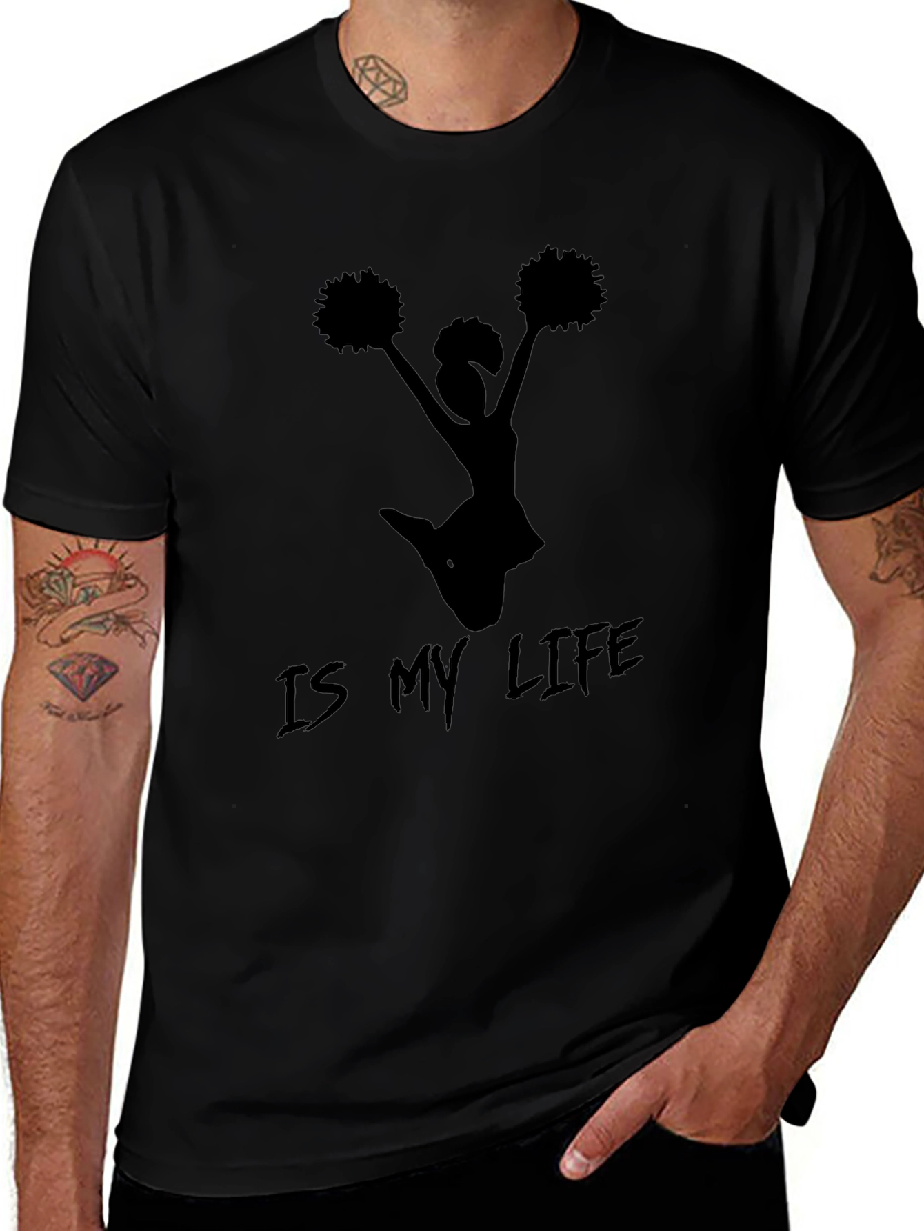 Cheerleading is My Life Black T-Shirt