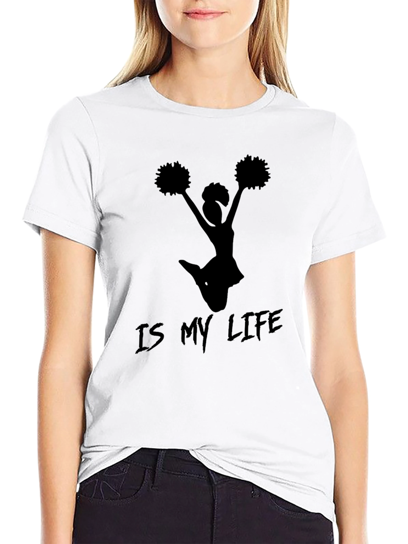 Cheerleading is My Life Black T-Shirt