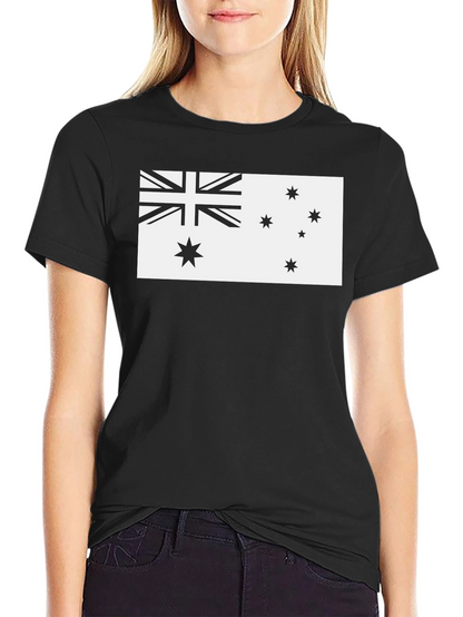 Australia Flag Graphic Tee - Black Cotton T-Shirt