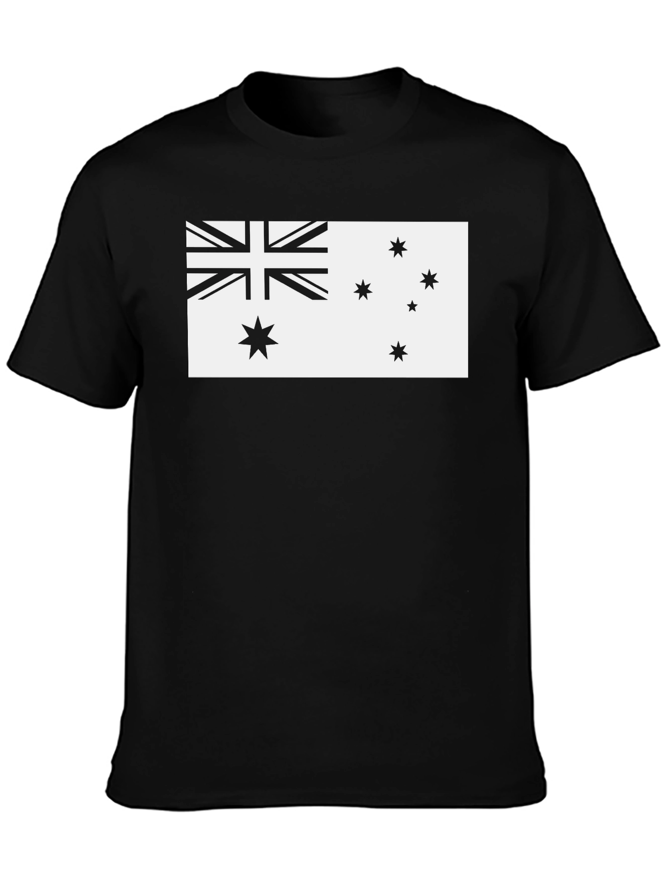 Australia Flag Graphic Tee - Black Cotton T-Shirt