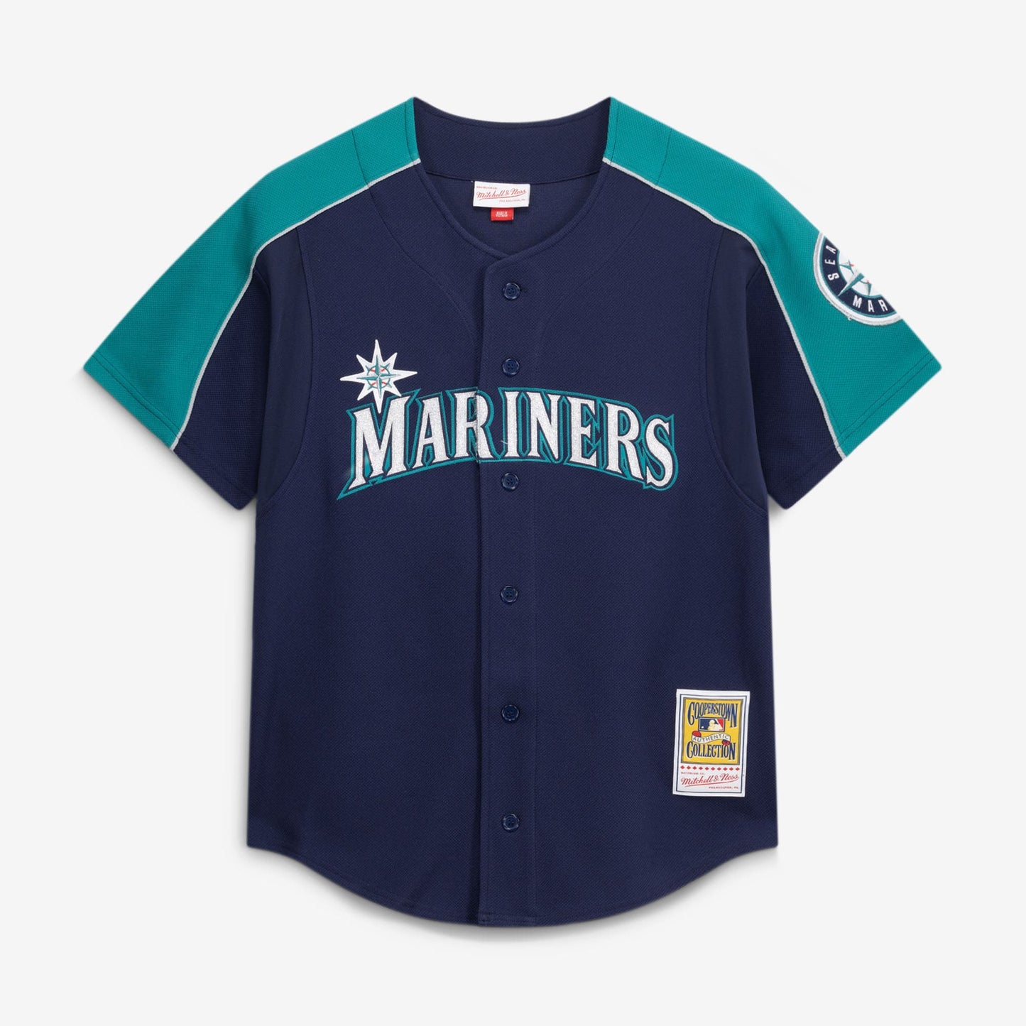 Ichiro Suzuki Seattle Mariners Mitchell &amp;amp; Ness 2006 Cooperstown Mesh Batting Practice Button-Up Jersey - Navy