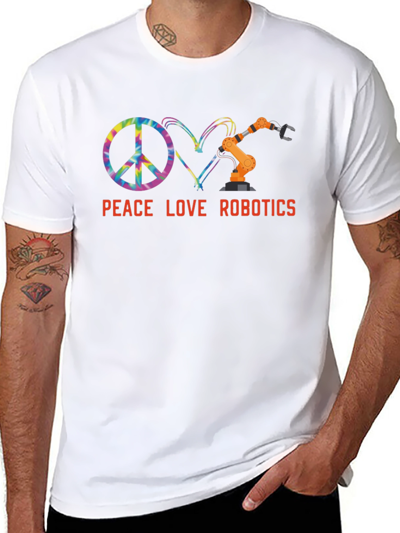 Peace Love Robotics Graphic Tee