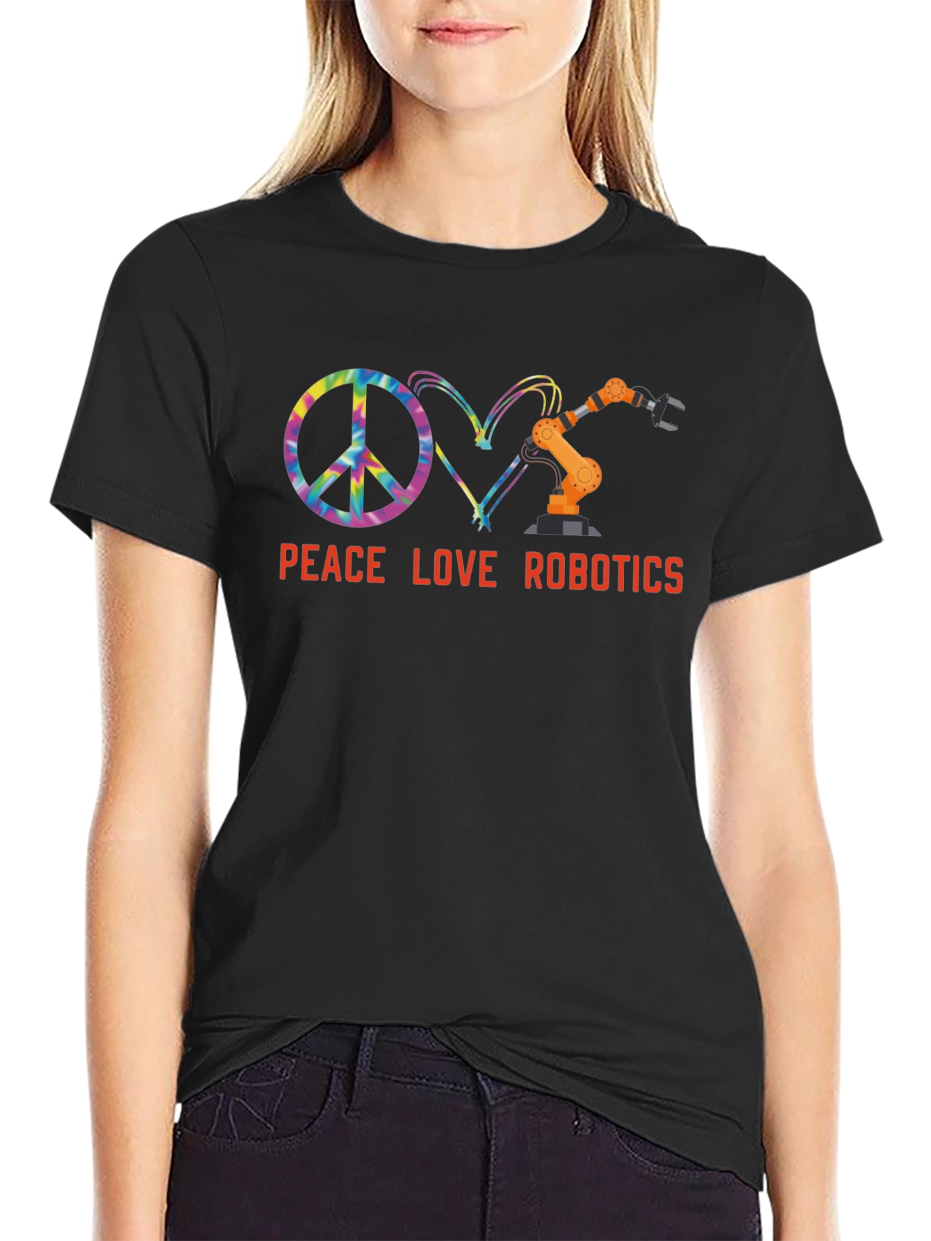 Peace Love Robotics Graphic Tee