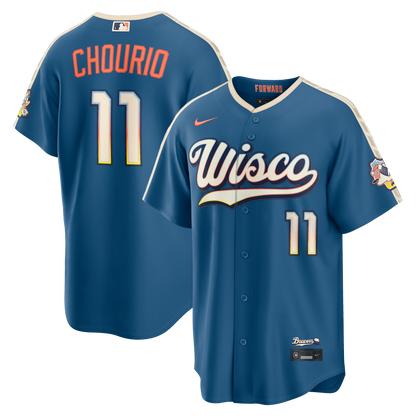 Jackson Chourio Milwaukee Brewers Nike 2026 City Connect Stadium Jersey - Mineral Blue