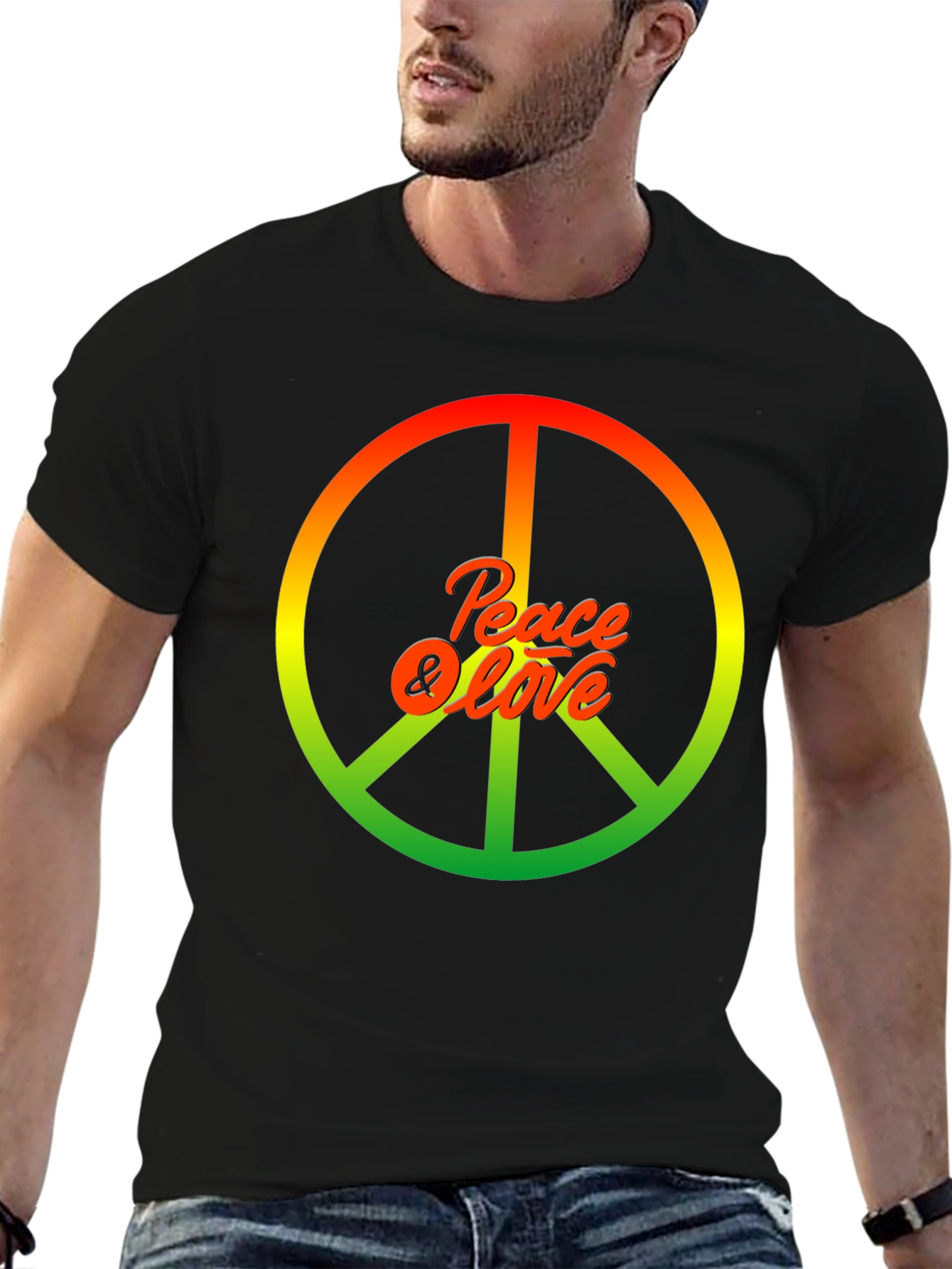 Peace & Love Rasta Graphic T-Shirt