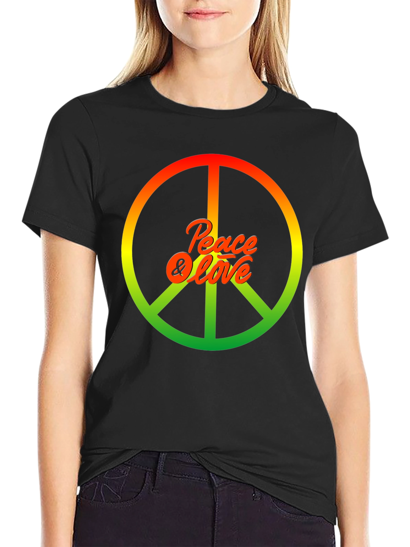 Peace & Love Rasta Graphic T-Shirt