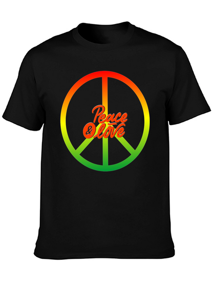 Peace & Love Rasta Graphic T-Shirt