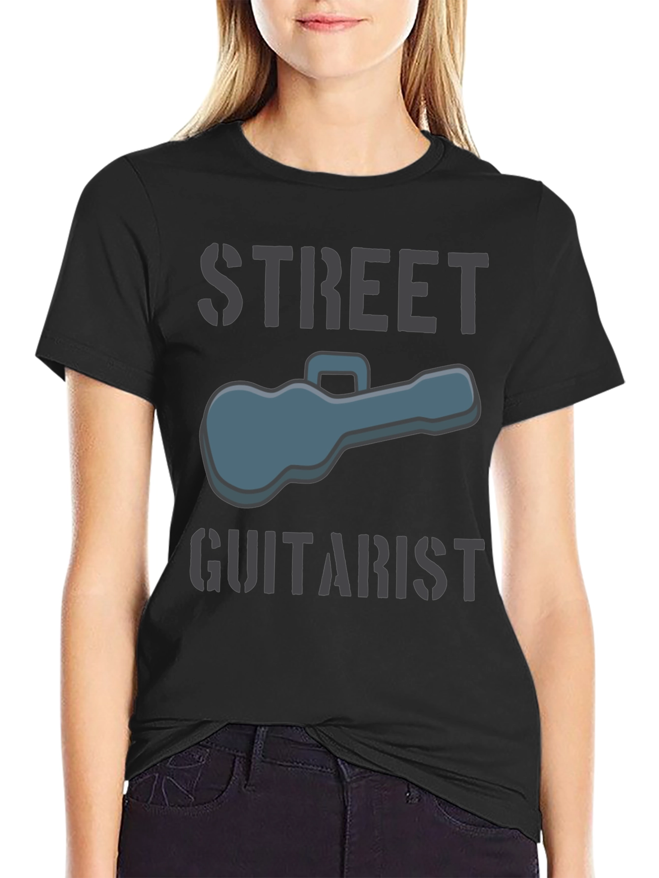 Street Guitarist Graphic Tee - Black
