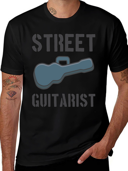 Street Guitarist Graphic Tee - Black