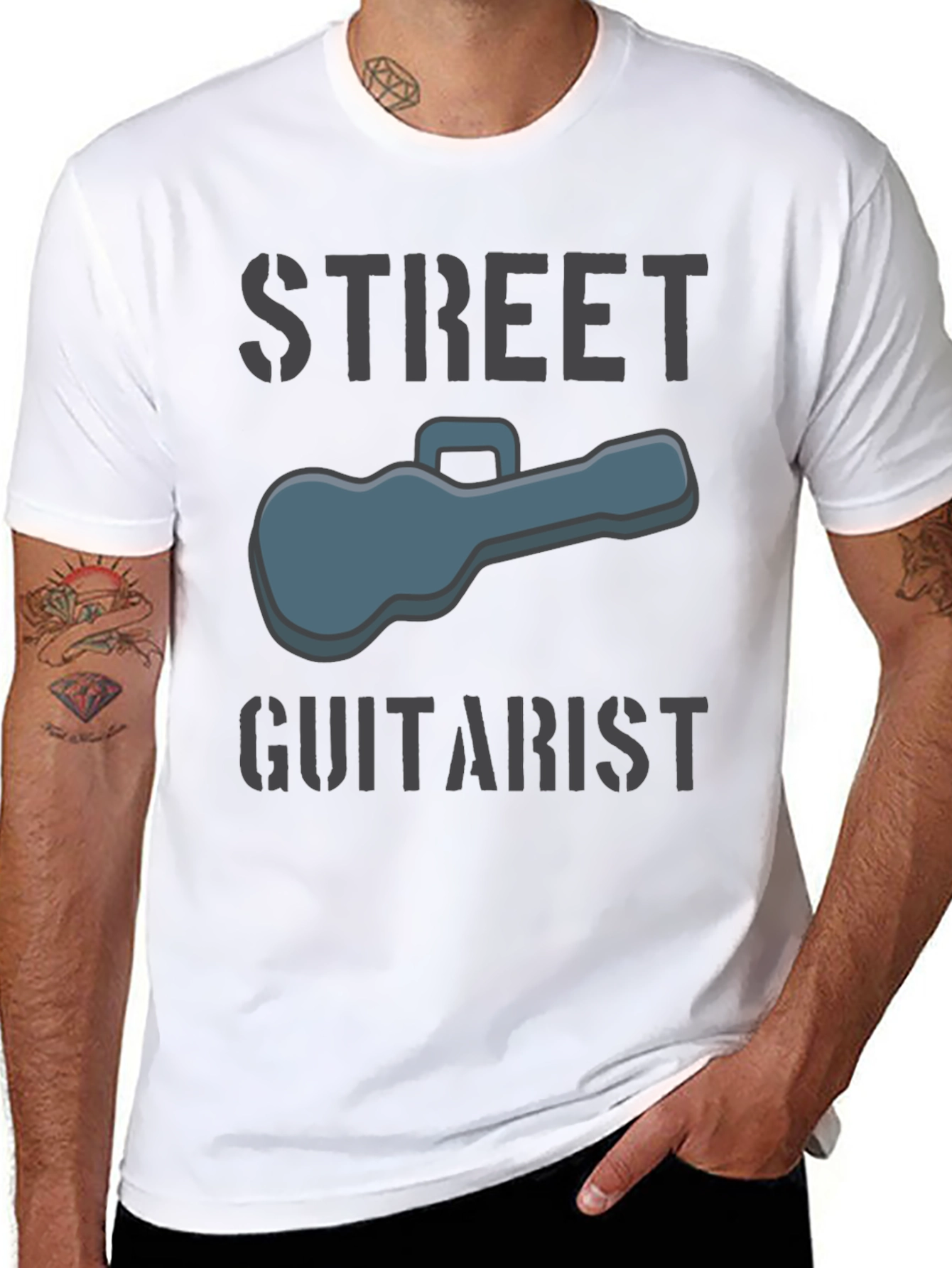 Street Guitarist Graphic Tee - Black