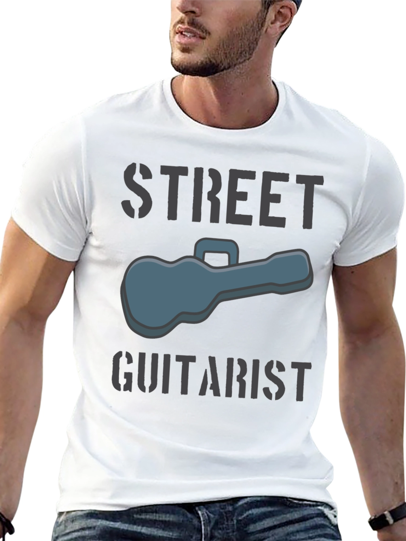 Street Guitarist Graphic Tee - Black