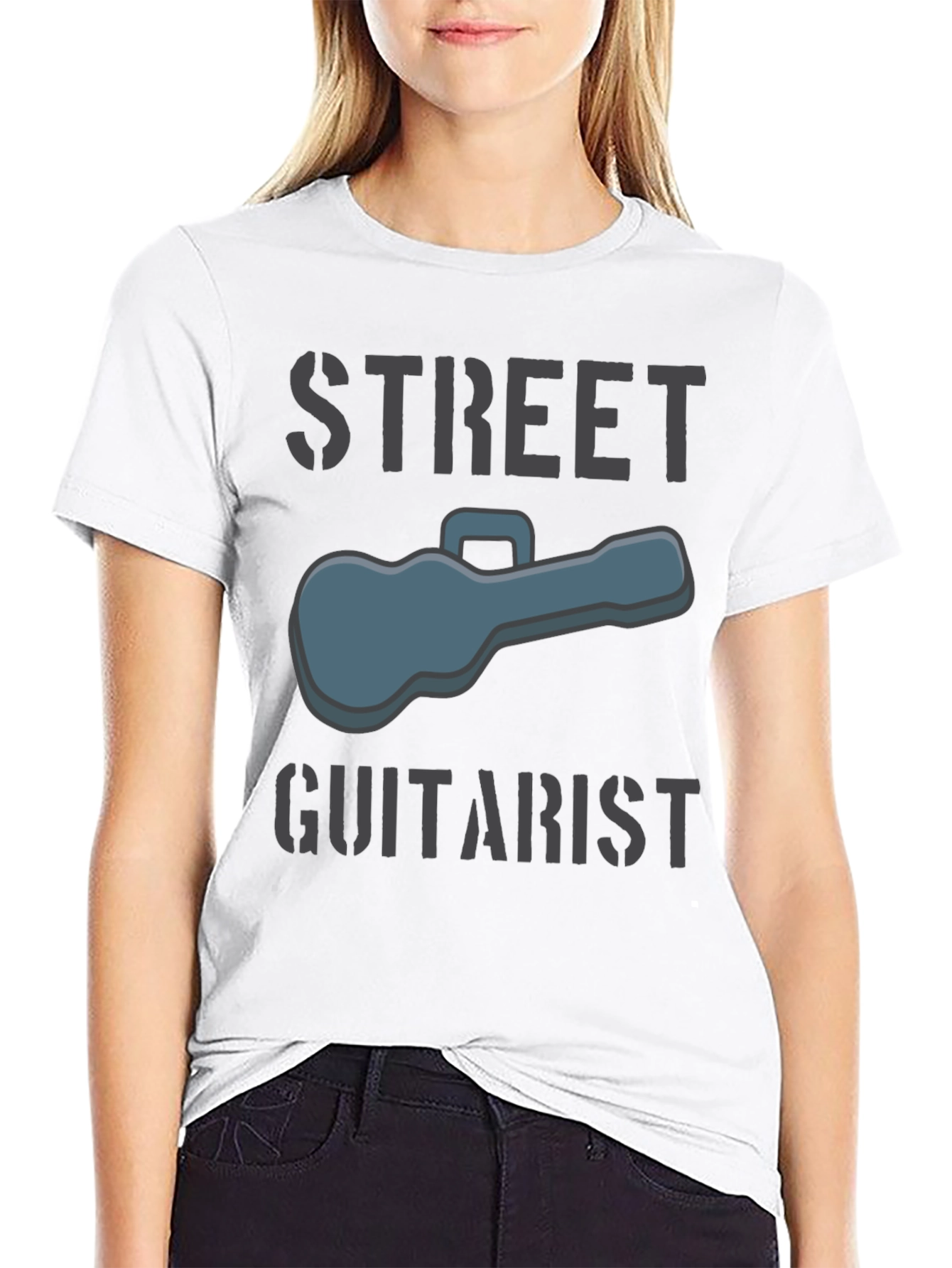 Street Guitarist Graphic Tee - Black