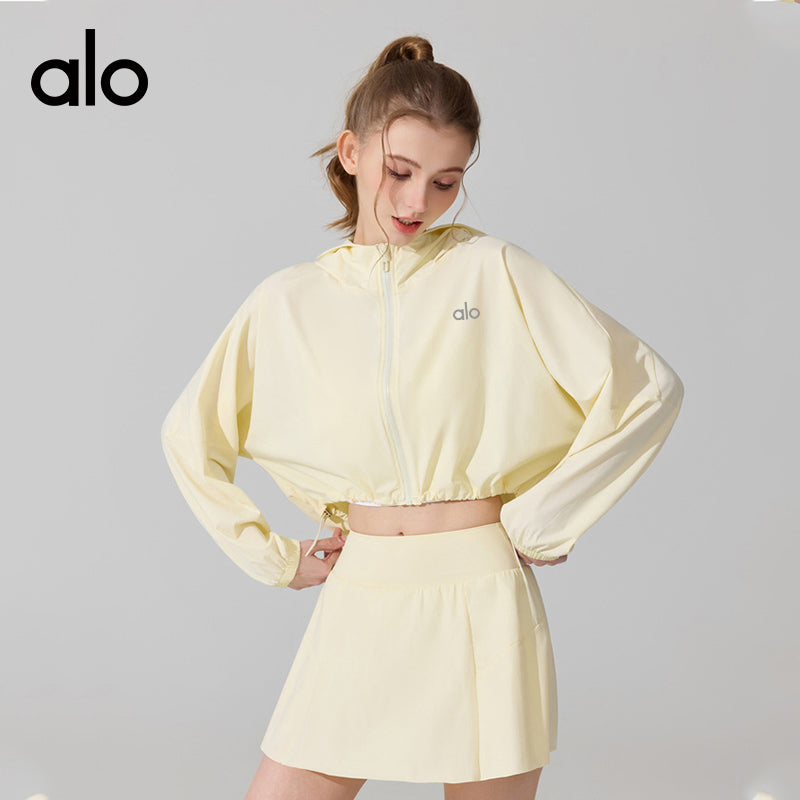 Alo Yoga Sun Protection Long Sleeve Cover Up, Ice Silk Cool Feel Jacket, Sports Fitness Yoga Top