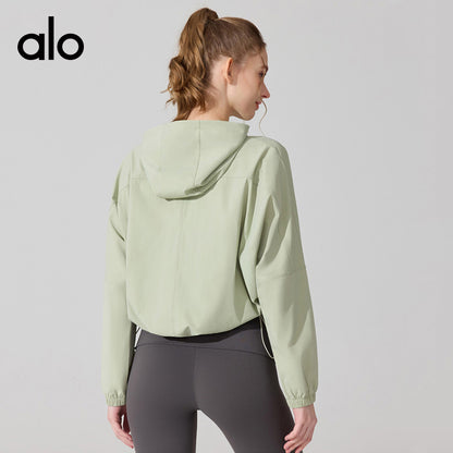 Alo Yoga Sun Protection Long Sleeve Cover Up, Ice Silk Cool Feel Jacket, Sports Fitness Yoga Top