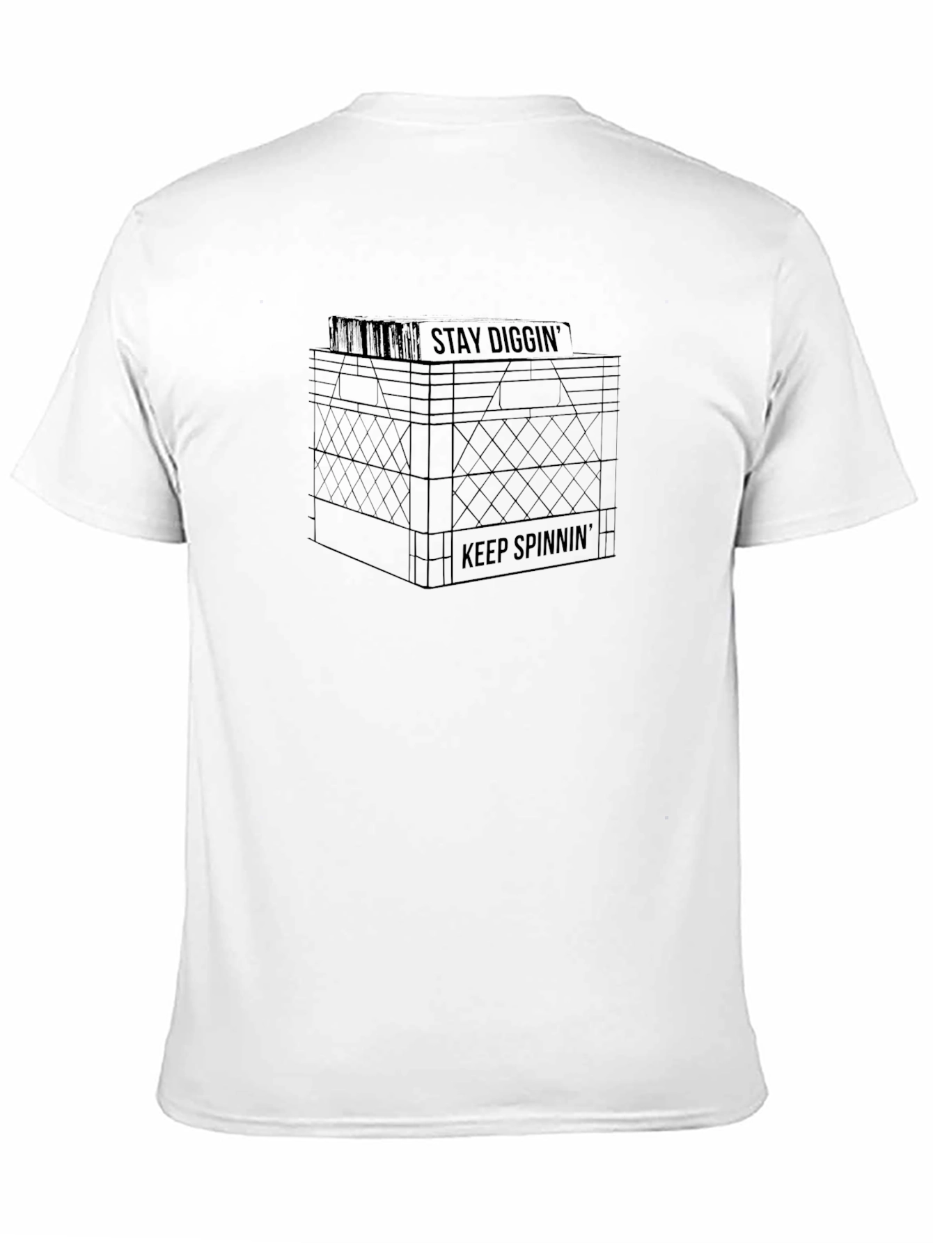 Stay Diggin Keep Spinnin Graphic Tee - Black