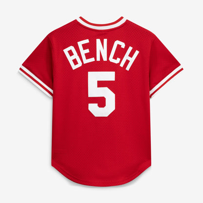 Johnny Bench Cincinnati Reds Mitchell &amp;amp; Ness Authentic Batting Practice Jersey - Scarlet
