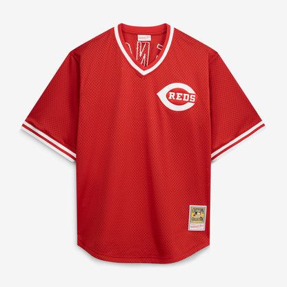Johnny Bench Cincinnati Reds Mitchell &amp;amp; Ness Cooperstown Collection Big &amp;amp; Tall Mesh Batting Practice Jersey - Red