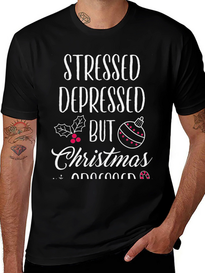 Stressed Depressed But Christmas Obsessed T-Shirt