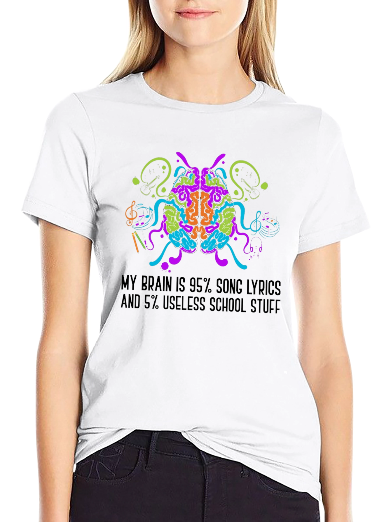 Song Lyrics Brain T-Shirt - Music Lover Tee