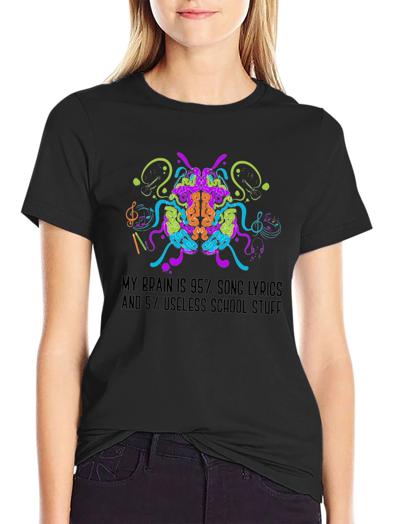 Song Lyrics Brain T-Shirt - Music Lover Tee