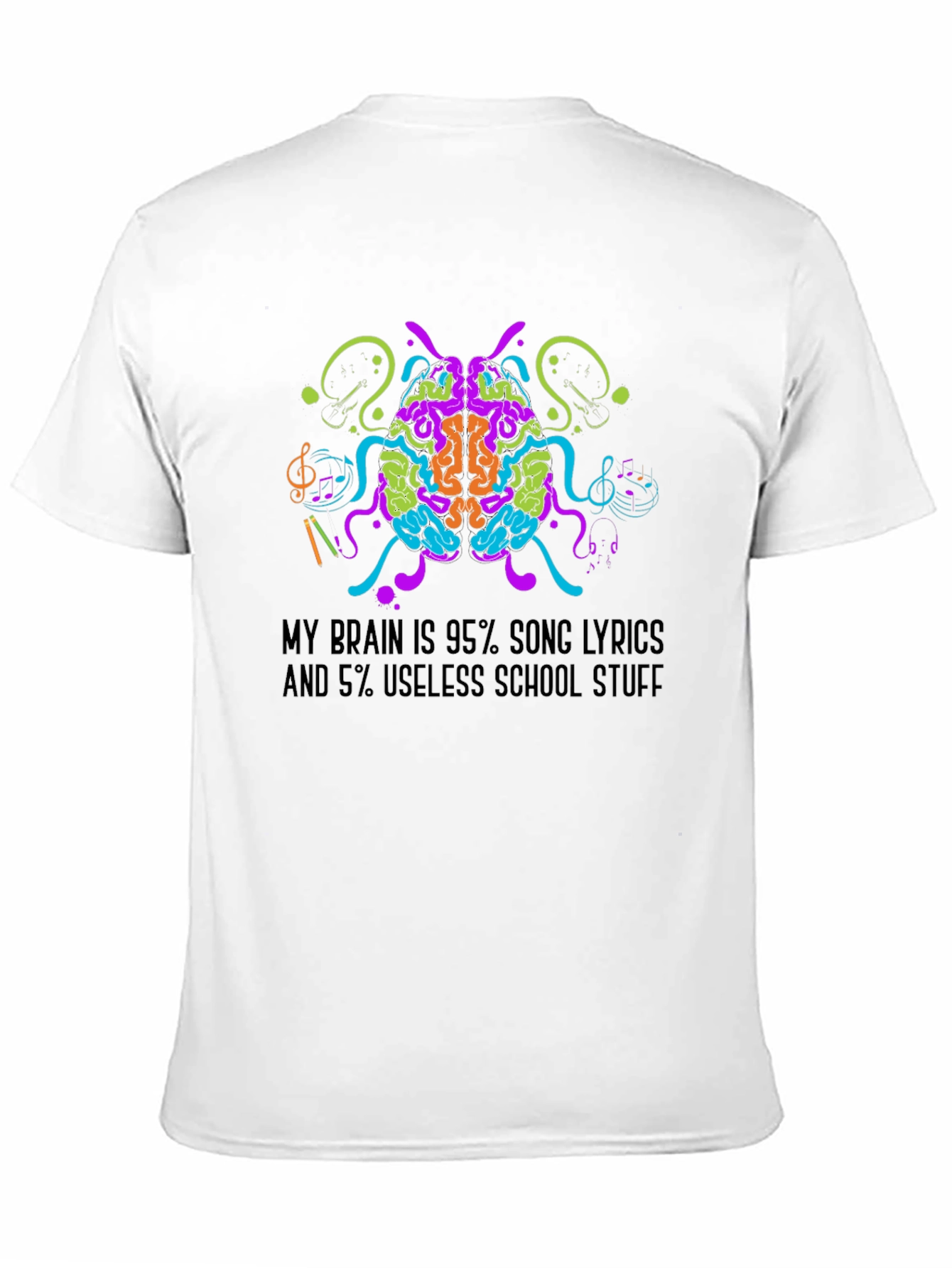 Song Lyrics Brain T-Shirt - Music Lover Tee