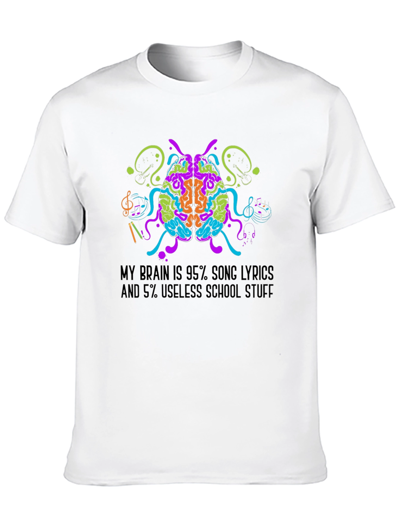 Song Lyrics Brain T-Shirt - Music Lover Tee