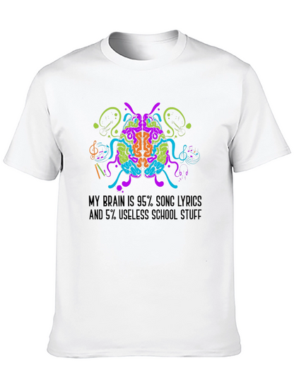 Song Lyrics Brain T-Shirt - Music Lover Tee