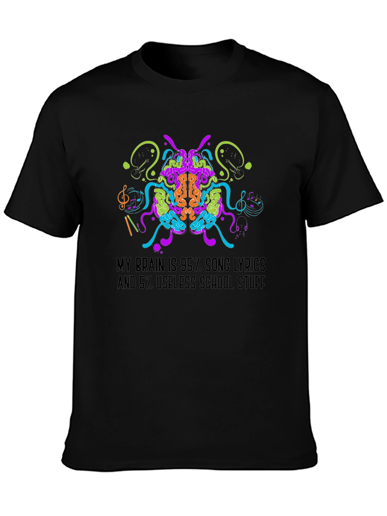 Song Lyrics Brain T-Shirt - Music Lover Tee