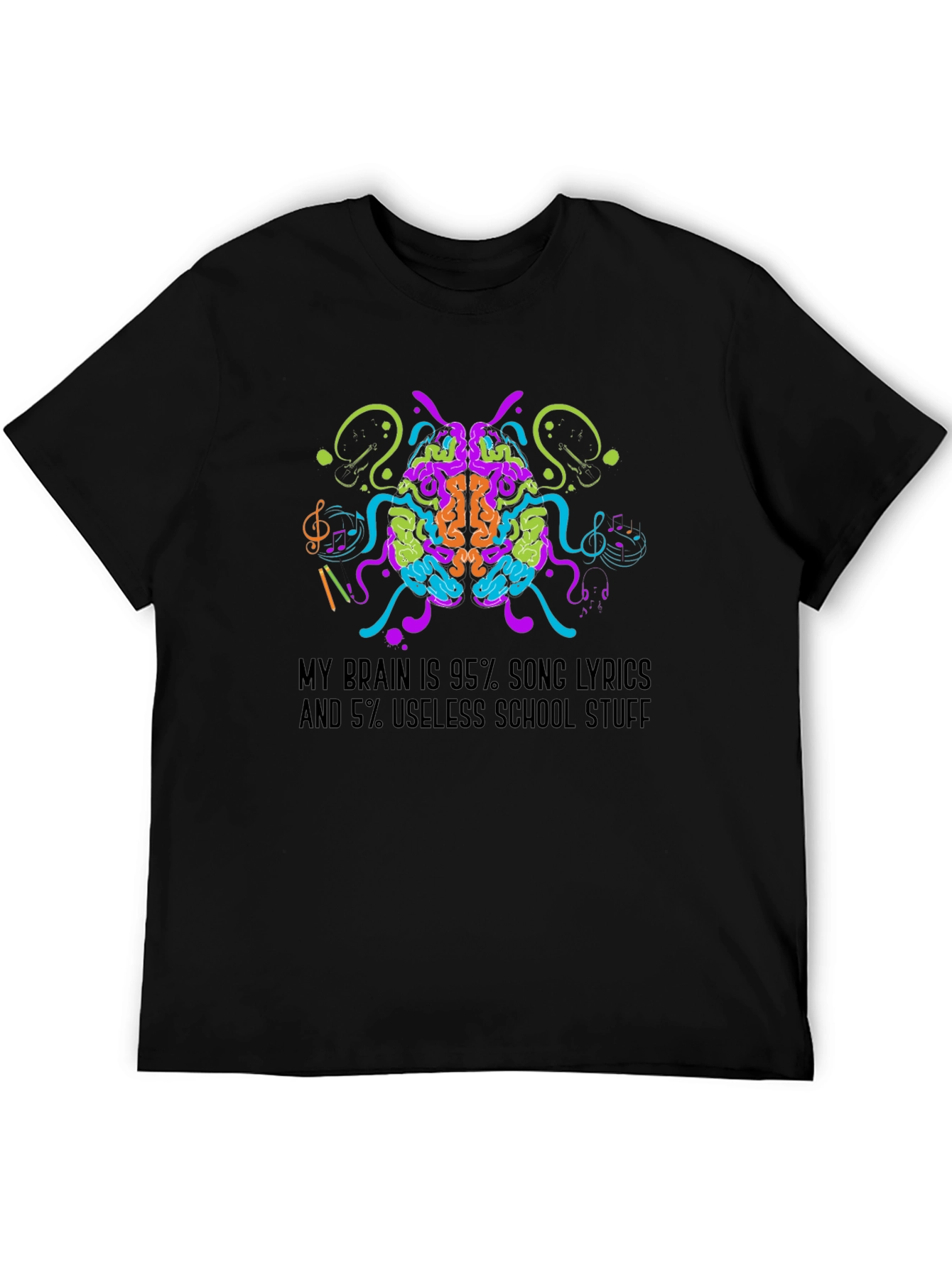 Song Lyrics Brain T-Shirt - Music Lover Tee