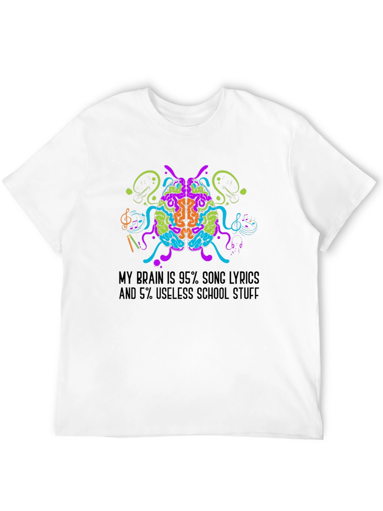 Song Lyrics Brain T-Shirt - Music Lover Tee