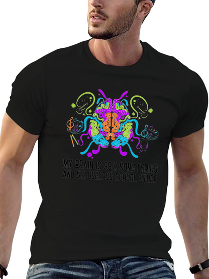 Song Lyrics Brain T-Shirt - Music Lover Tee
