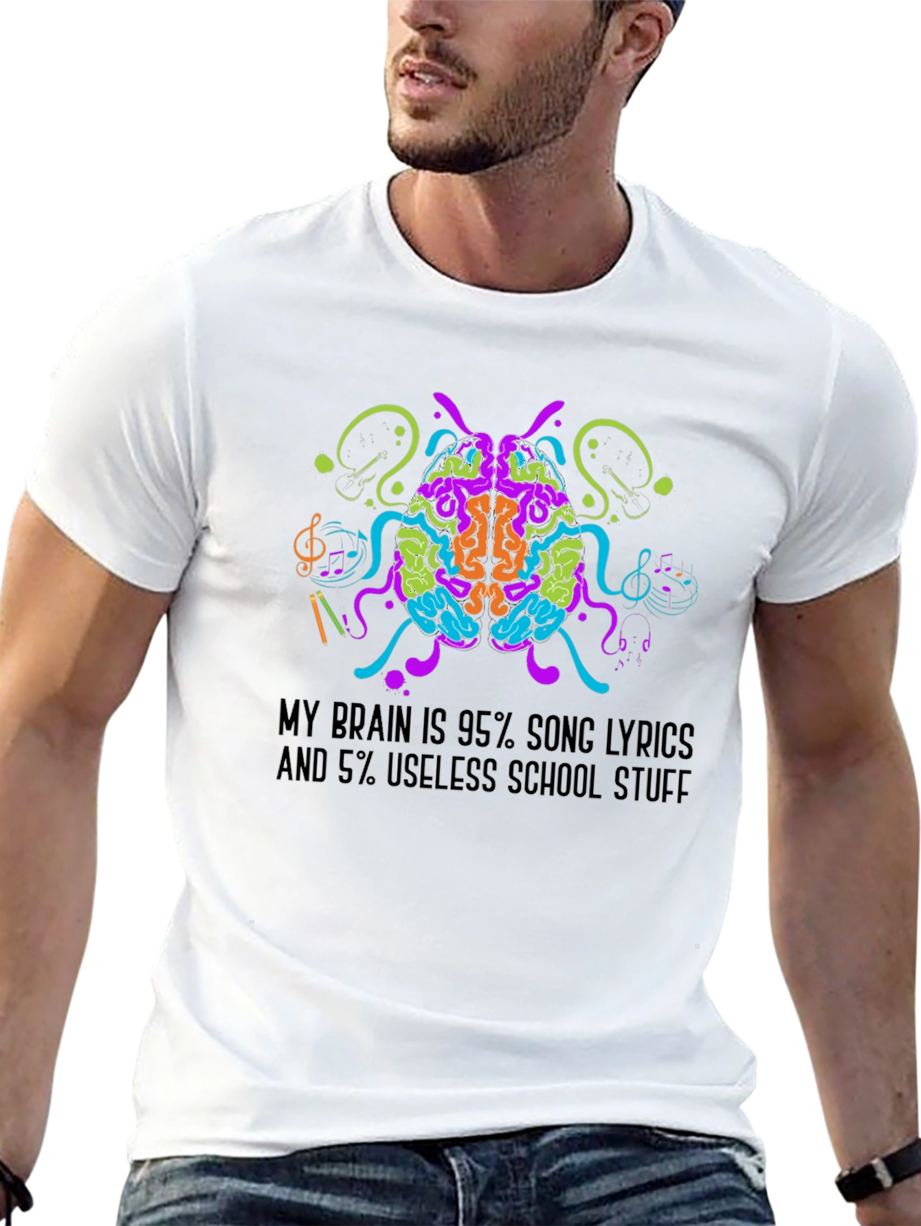 Song Lyrics Brain T-Shirt - Music Lover Tee