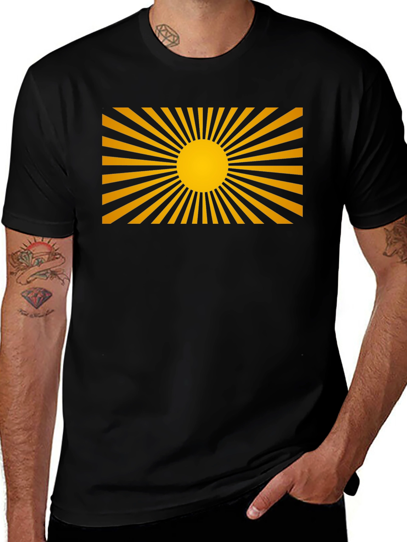 Rising Sun Graphic Black T-Shirt