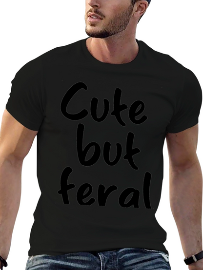Cute But Feral Black Graphic Tee