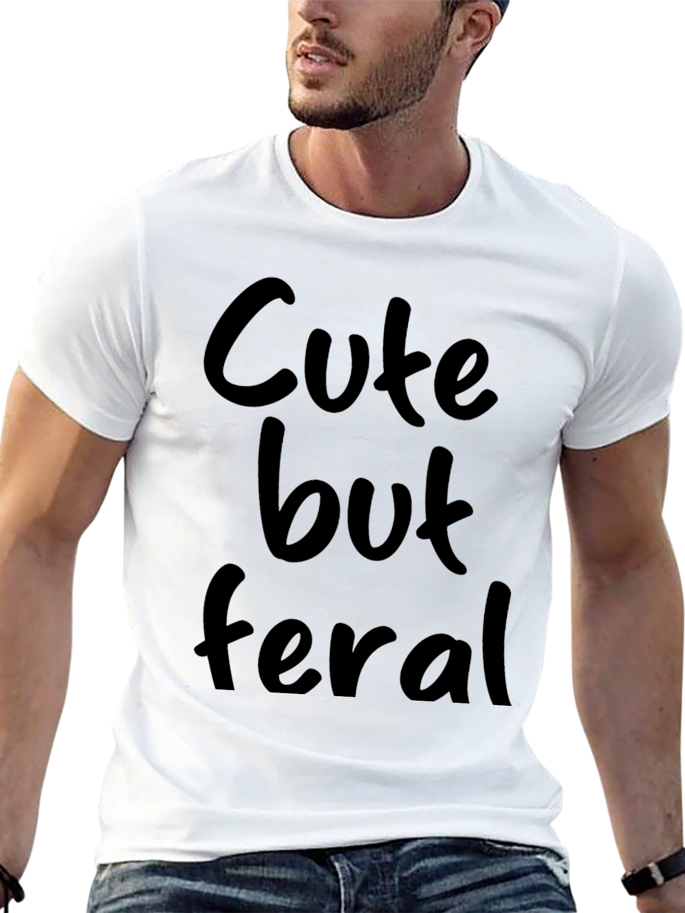 Cute But Feral Black Graphic Tee
