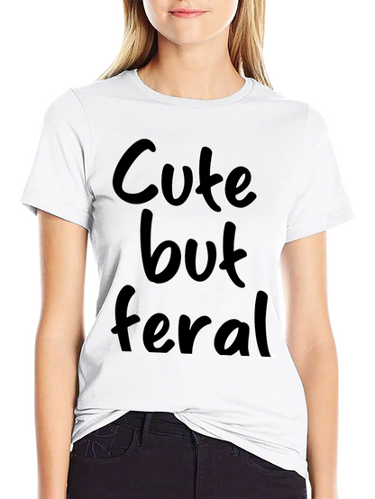 Cute But Feral Black Graphic Tee