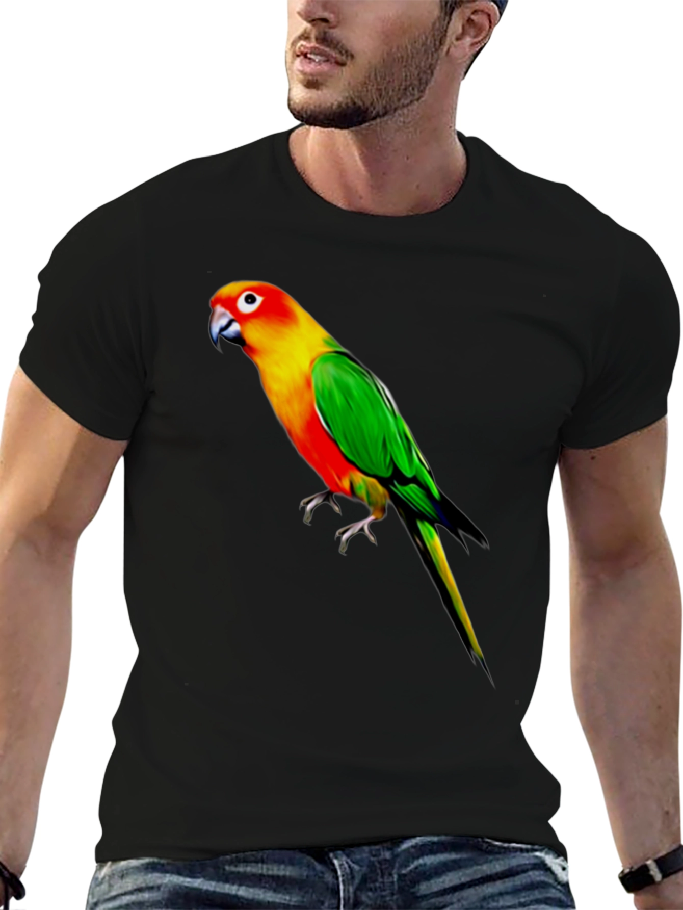 Parrot Graphic Black T-Shirt
