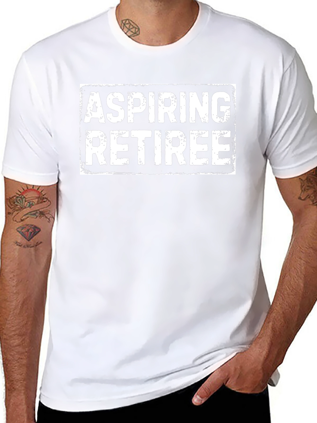 Aspiring Retiree Graphic Tee - Black Crew Neck T-Shirt