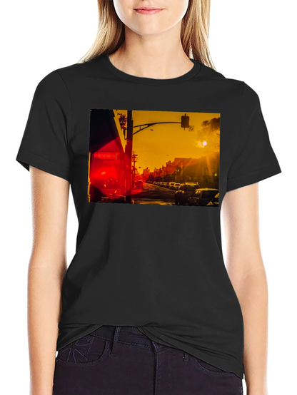 Sunset Street Scene Graphic T-Shirt