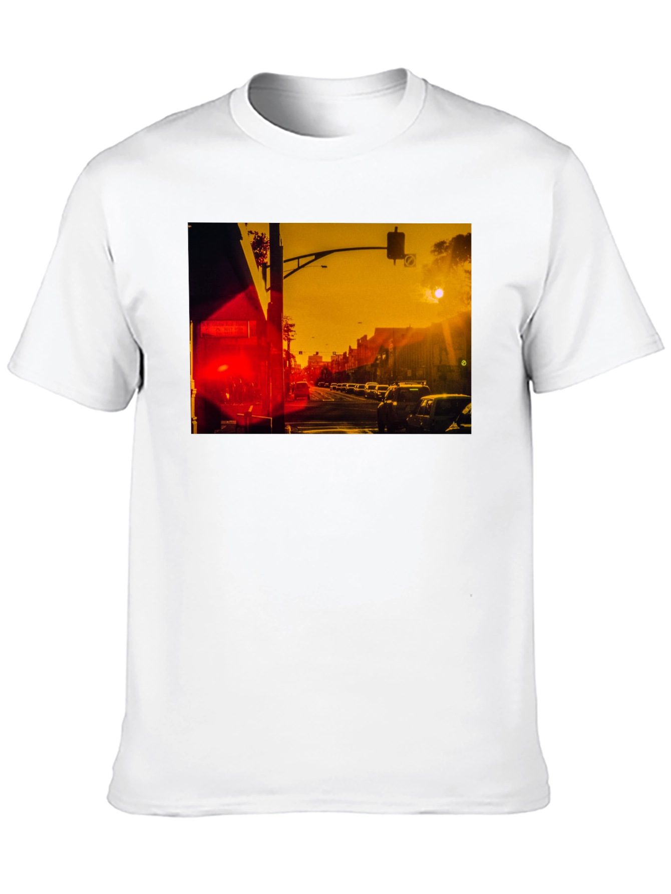Sunset Street Scene Graphic T-Shirt