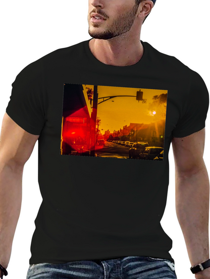 Sunset Street Scene Graphic T-Shirt