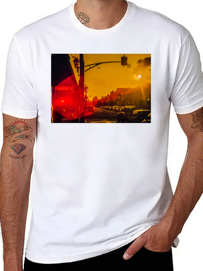Sunset Street Scene Graphic T-Shirt