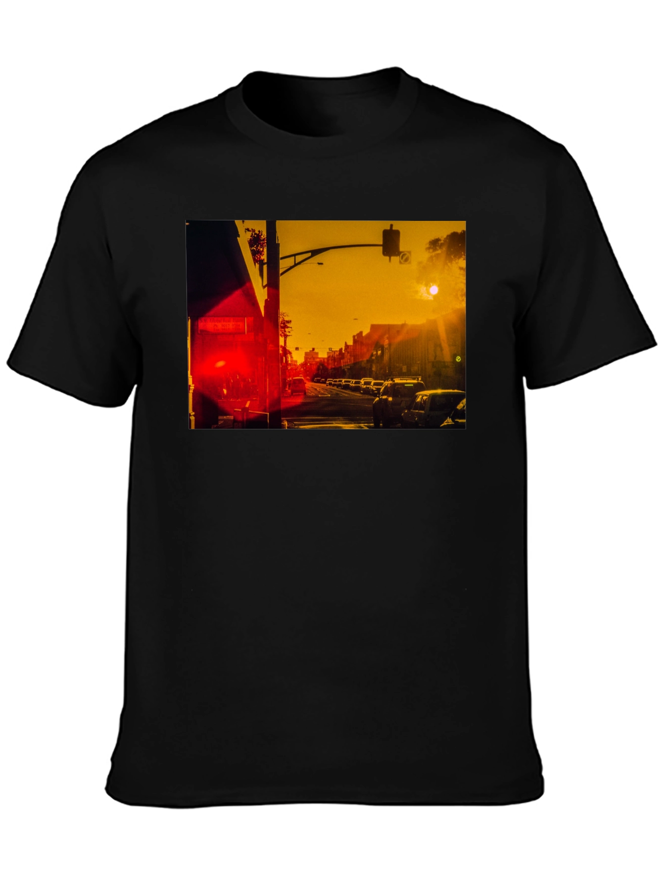Sunset Street Scene Graphic T-Shirt