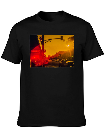 Sunset Street Scene Graphic T-Shirt