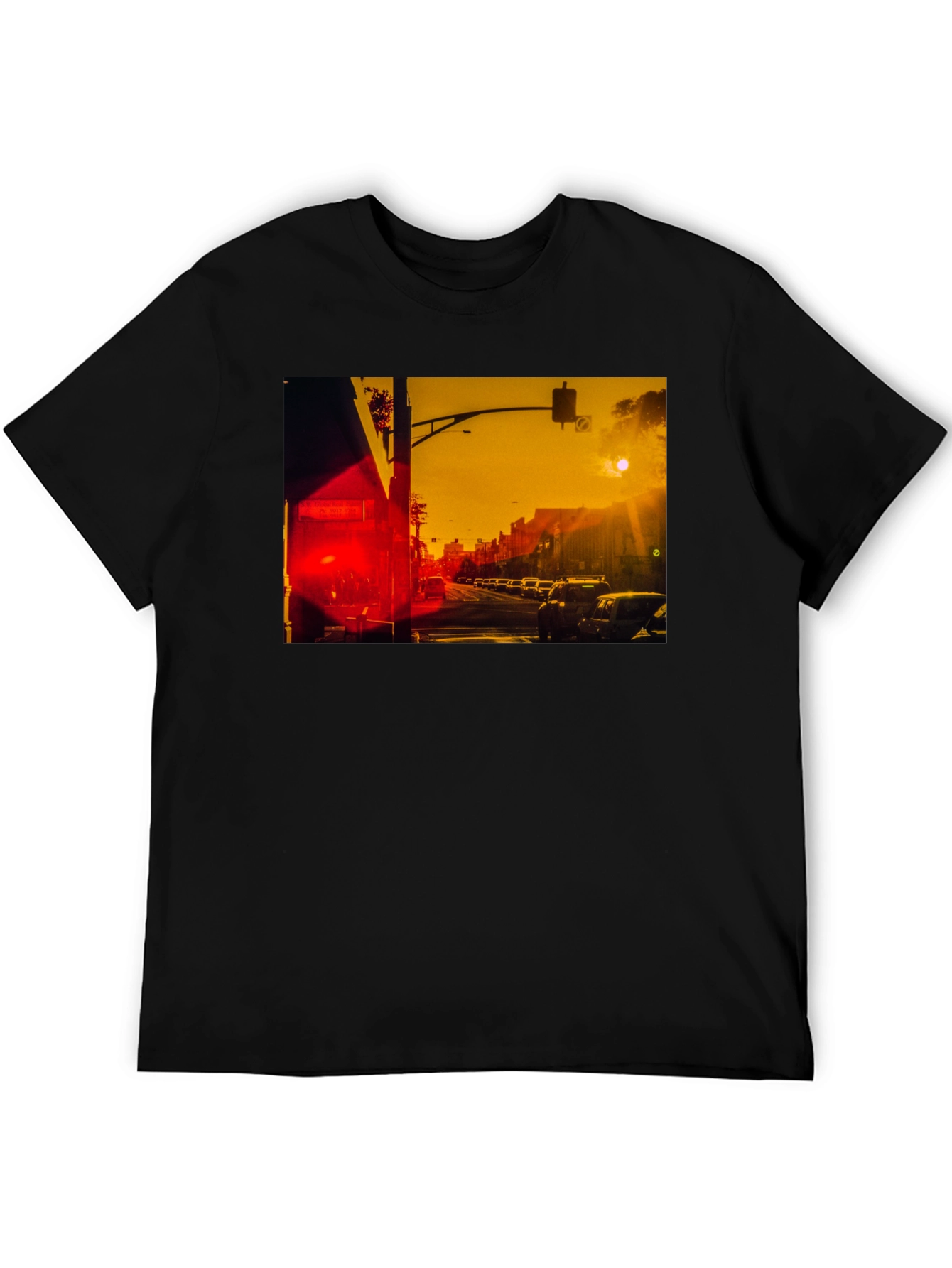 Sunset Street Scene Graphic T-Shirt