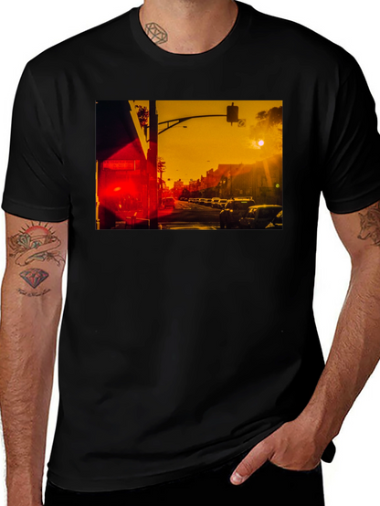 Sunset Street Scene Graphic T-Shirt