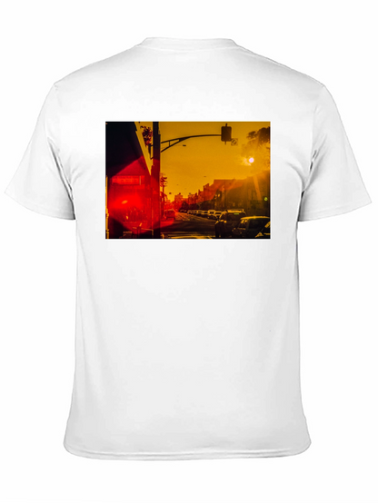 Sunset Street Scene Graphic T-Shirt