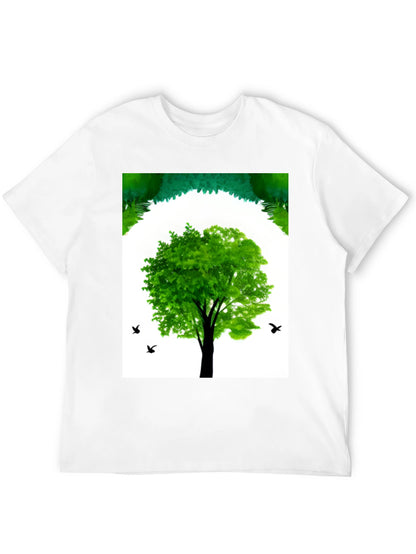 Nature Tree Graphic Black T-Shirt